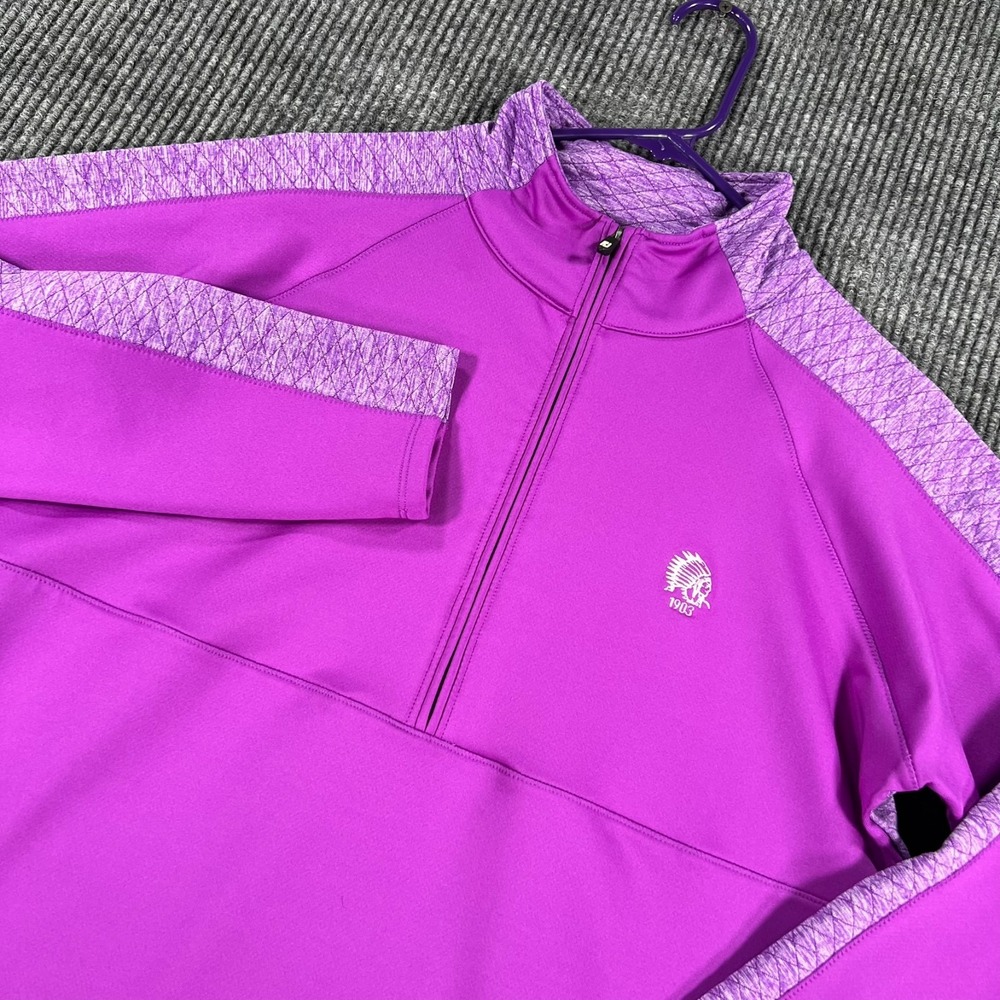 FootJoy Pullover Shirt WomensPurple Long Sleeve Mock Neck 1/4 Zip Golf Performan